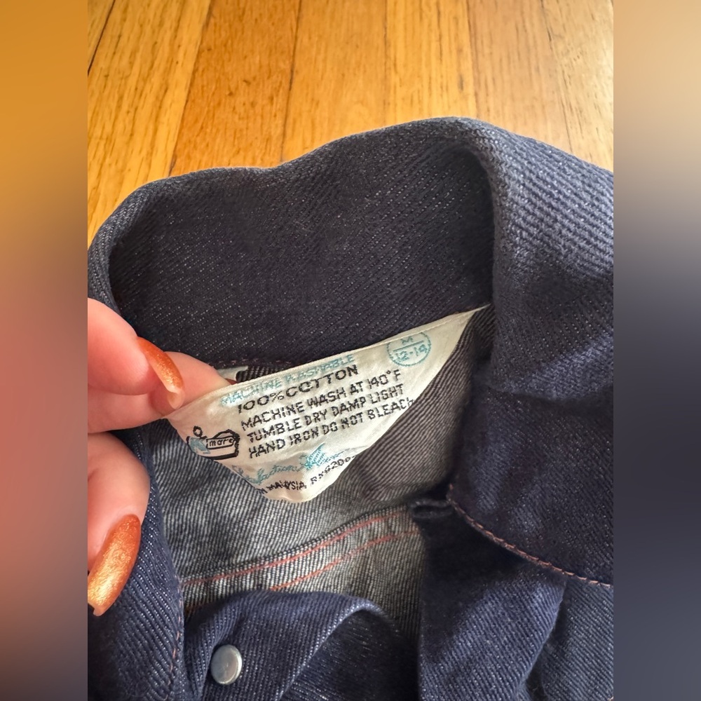 70s Vintage Kmart Dark Wash Cropped Denim Jacket - Picture 7 of 7